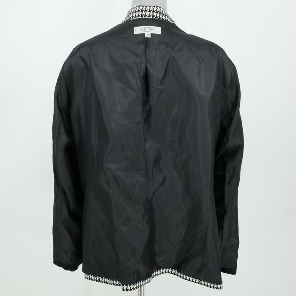 Kasper Jacket Plus Size 24W White Black Houndstooth Lined Blazer Pockets Career - Picture 10 of 15